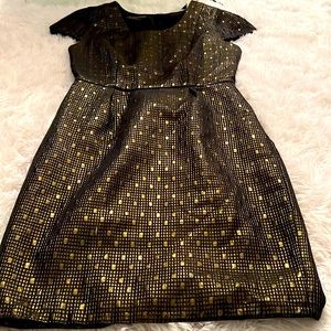 Macy’s A line dark blue and gold dress